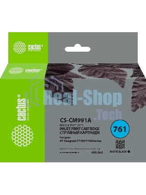 Картридж струйный Cactus CS-CM991A №761 черный (400мл) для HP DesignJet T7100/Т7200