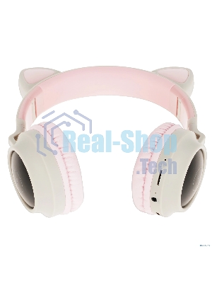 Беспроводные/проводные наушники Hoco W27 розовый, накладные, Bluetooth + проводной, 