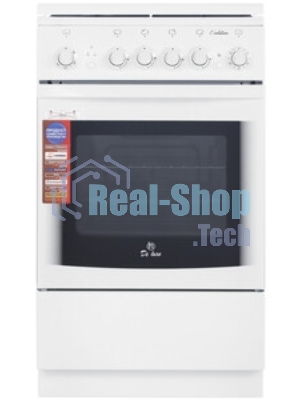 Плита газовая De Luxe 5040.33Г (КР) ЧР белый, конфорок 4 газовых, духовка 43 л, 50 см x 85 см x 50 см