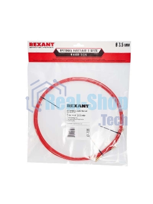 Протяжка кабельная Rexant (мини УЗК в бухте), стеклопруток, d=3,5мм, 5м красная