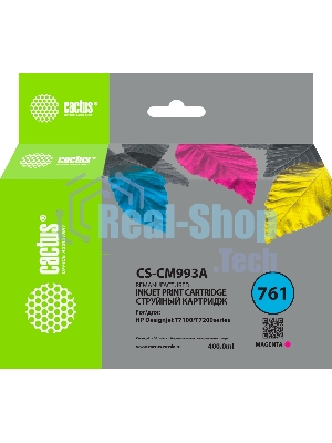 Картридж струйный Cactus CS-CM993A №761 пурпурный (400мл) для HP HP DesignJet T7100/Т7200