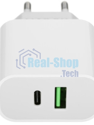 Сетевое зарядное устройство Maxvi CHL-601PD 18W, 3A, QC 3.0, PD 3.0, 1xUSB-C, белый