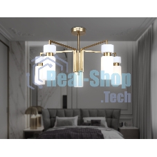 Люстра Ambrella light LH56124/5 BS/FR латунь/белый матовый E14*5 max 40W D605*350
