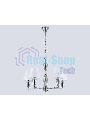 Люстра Ambrella light LH75253/5 SN/FR сатин никель/белый матовый E14*5 max 40W D700*510