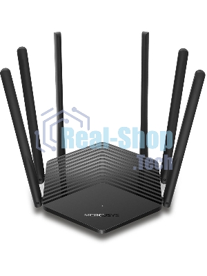 Роутер Mercusys AC1900 Wireless AC Gigabit Router, 600 Mbps at 2.4 GHz + 1300 Mbps at 5 GHz, 6×5dBi Fixed External Antennas with Beamforming, 2× G LAN Ports, 1× G WAN Port, Access Point Mode, 3X3 MU-MIMO, Parental Controls, Guest Network, Smart Connect