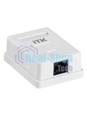 Настенная информационная розетка RJ45 8P8C, кат.5Е, UTP, 1-порт, белая 