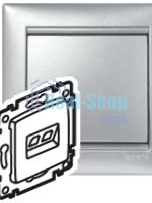 Электроустановочные изделия Legrand Legrand 770230 Розетка RJ45 Valena 1 выход Кат.5e UTP (алюминий) монтаж на захватах