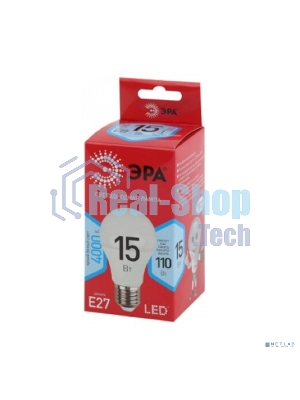 Лампа светодиодная ЭРА A60-15W-840-E27 R (диод груша 15Вт нейт E27) (10/100/1500)