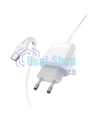 Зарядное устройство Hoco 18Вт, 3А, QC3.0, 1xUSB + кабель USB/Type-C, C72Q, белый, блистер