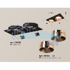 Комплект встраиваемого светильника Ambrella light XC6526025 SBK/PPG черный песок/золото розовое полированное MR16 GU5.3 (C6526, N6135)