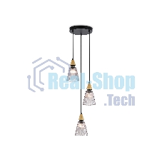 Светильник Ambrella light LH58112/3 BK/LW/SM черный/светлое дерево/дымчатый E14*3 max 40W D270*1200