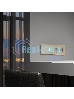 Рамка на 4 поста Senso (шампань, стекло soft-touch) W0043111