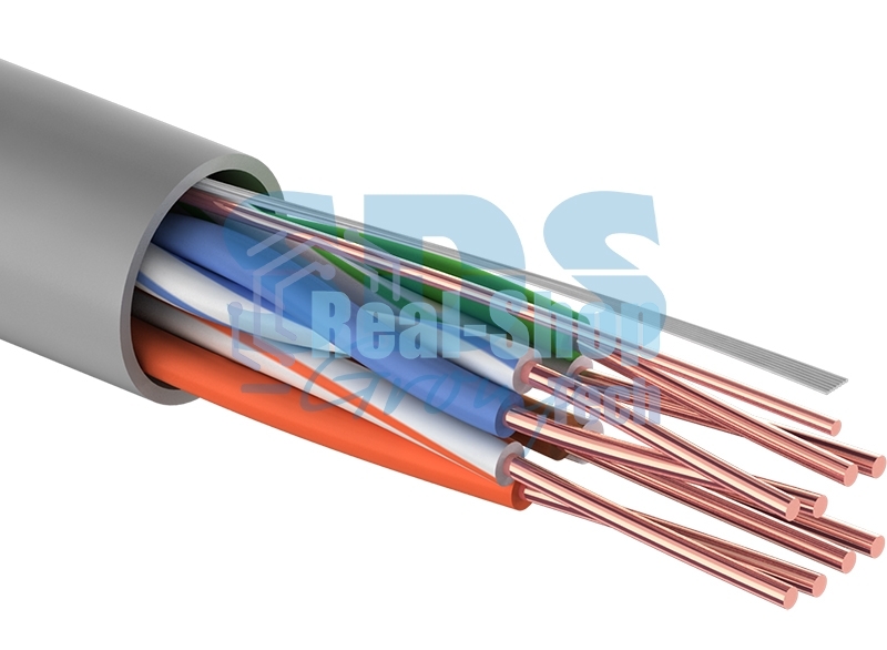 Кабель UTP Rexant 4PR 24AWG, CU (медь), cat.5e, 100 МГц, PVC, серый, бухта 50 м