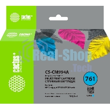 Картридж струйный Cactus CS-CM994A №761 голубой (400мл) для HP DesignJet T7100/Т7200