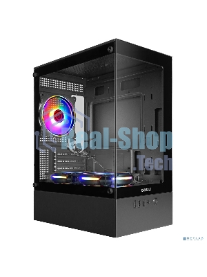 Компьютерный корпус Ginzzu CL475 mATX FAN 3*12LC4 передняя панель Стекло