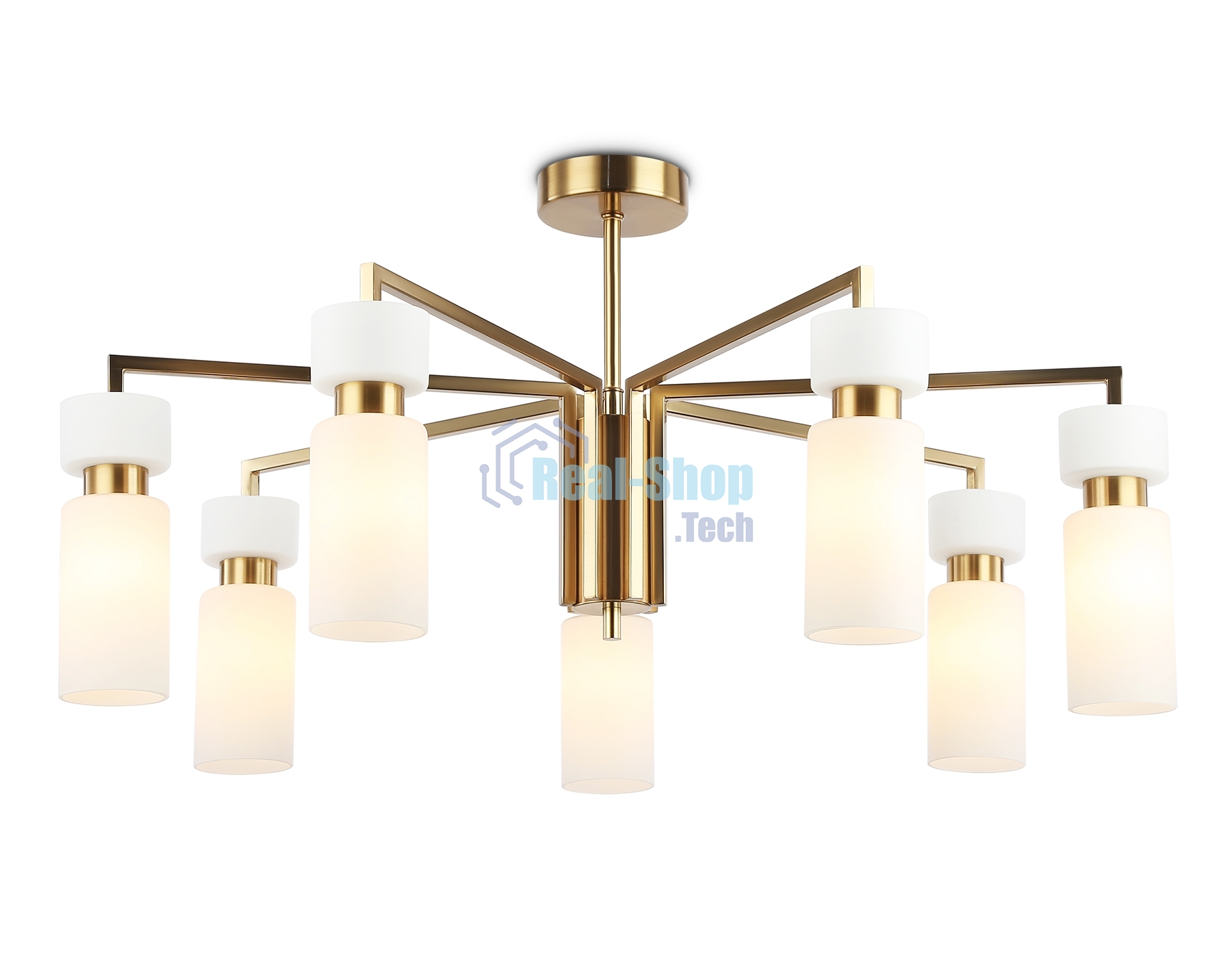Люстра Ambrella light LH56126/7 BS/FR латунь/белый матовый E14*7 max 40W D705*350