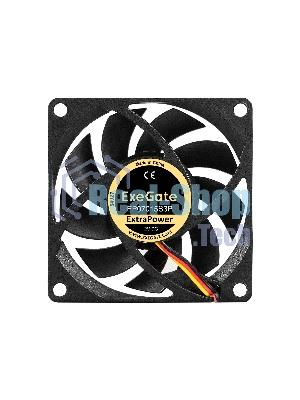 Вентилятор для корпуса ExeGate ExtraPower EP07015S3P черный, 70 мм, 3000 об/мин, 27 дБ, 3 pin