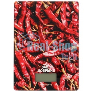 Весы кухонные Добрыня DO-3011P (20*14,5см, 7кг) перцы x24