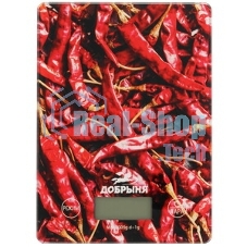 Весы кухонные Добрыня DO-3011P (20*14,5см, 7кг) перцы x24