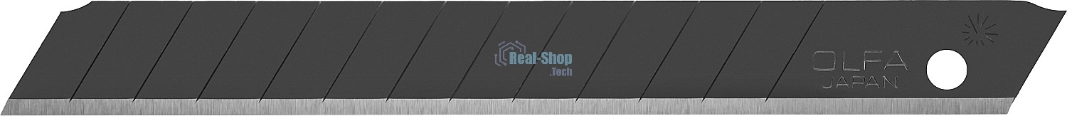 Штукатурно -малярный инструмент Лезвия OLFA сегментированные BLACK MAX, 9х80х0,38мм, 13 сегментов, 50шт OL-ABB-50B