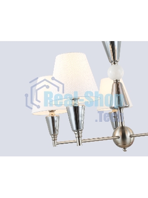 Люстра Ambrella light LH75253/5 SN/FR сатин никель/белый матовый E14*5 max 40W D700*510