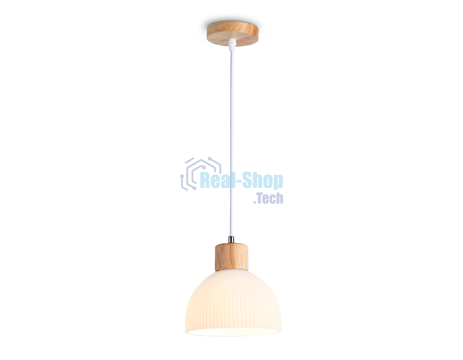 Светильник Ambrella light TR83133 LW/FR светлое дерево/белый матовый E27 max 40W D180*1040