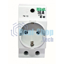 Розетка 16А 220В 2P+PEN на DIN-рейку PM-102 SchE 18012DEK