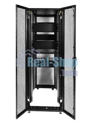 Шкаф серверныйЦМО! ПРОФ напольный 42U (800x1200) дверь перфорированная 2 шт., черный, в сборе (ШТК-СП-42.8.12-44АА-9005)