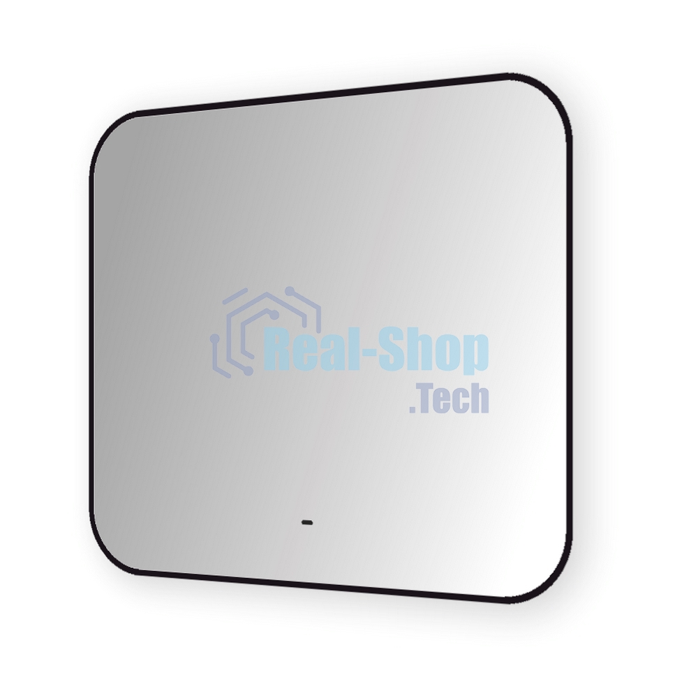 Зеркало Bau Black Rand 80х70, с LED фоновой подсветкой, бесконтактным сенсором, черной окантовкой