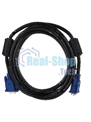 Кабель VGA 3м AOpen 2 фильтра, монитор-SVGA card 15M-15M, ACG341AD-3M