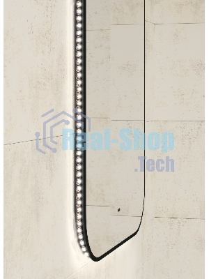 Зеркало Bau Black Rand 80х70, с LED фоновой подсветкой, бесконтактным сенсором, черной окантовкой