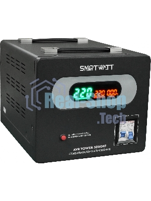 Напольный стабилизатор напряжения SMARTWATT AVR TOWER 3000RF (140W - 260W, 3000VA, 3 кВт, 50-60 Гц, LED-дисплей, релейны