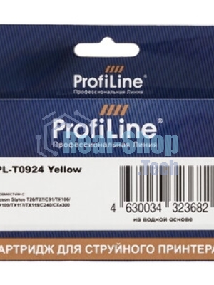 Чернила PL-T0634/T0734/T0924/T1284 для принтеров Epson Yellow C67/C79/C87/C91/CX3700/CX4100/CX4300/CX4700/CX3900/CX3905/CX4900/TX106/TX109/TX117/TX119/T26/T27 S22/SX125/SX130/SX420W/SX425W/Office BX305F/BX305FW пигментные 250 мл ProfiLine