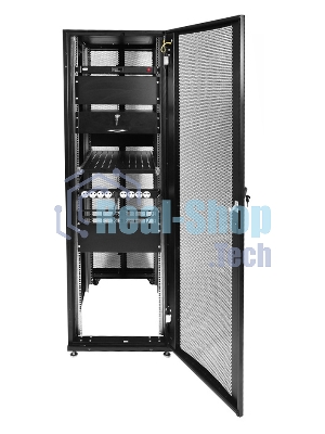 Шкаф серверныйЦМО! ПРОФ напольный 42U (800x1200) дверь перфорированная 2 шт., черный, в сборе (ШТК-СП-42.8.12-44АА-9005)