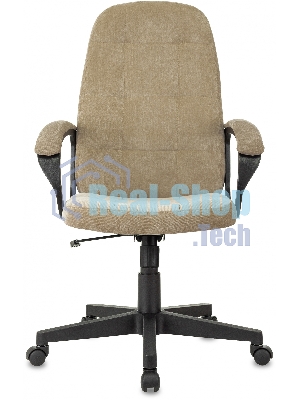 Кресло руководителя Бюрократ CH 002 Fabric Light-21 песочный, крестов. пластик