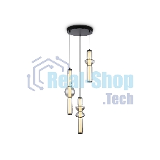 Подвесной светодиодный светильник Ambrella light LH11026/3 BK/SM черный/дымчатый 40W 3000K D380*1720