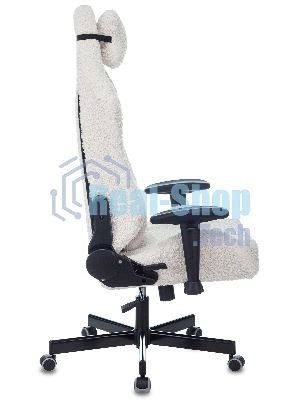 Кресло игровое Knight T1 молочный экомех с подголов. крестовина металл