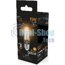 Лампа светодиодная Gauss Filament 102902115 15Вт цок.: E27 груша 220B св. свеч. бел. теп. (упак.: 10 шт)