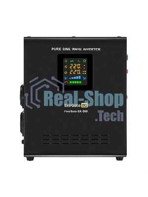 Комплект Источник бесперебойного питания EX295995RUS + батарея 33Aч EX282974RUS 1шт (инвертор, синус, для котла, настенный) ExeGate FineSine SX-500.LCD.AVR.2SH <500VA/300W, чистая синусоида, цветной LCD-дисплей, AVR, 2*Schuko, линейно-интерактивный, крепление настенное/универсальное, черный> + батарея ExeGate DT 1233 (12В, 33Ач) 1шт