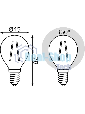 Лампа светодиодная Filament Шар E14 7Вт 2700К Gauss 105801107