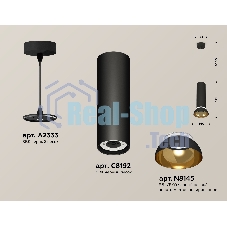 Светильник Ambrella Light XP8192101 SBK/PYG/CL черный песок/золото желтое полированное/прозрачный GX53 (A2333, C8192, N8145)