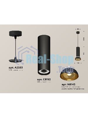 Светильник Ambrella Light XP8192101 SBK/PYG/CL черный песок/золото желтое полированное/прозрачный GX53 (A2333, C8192, N8145)