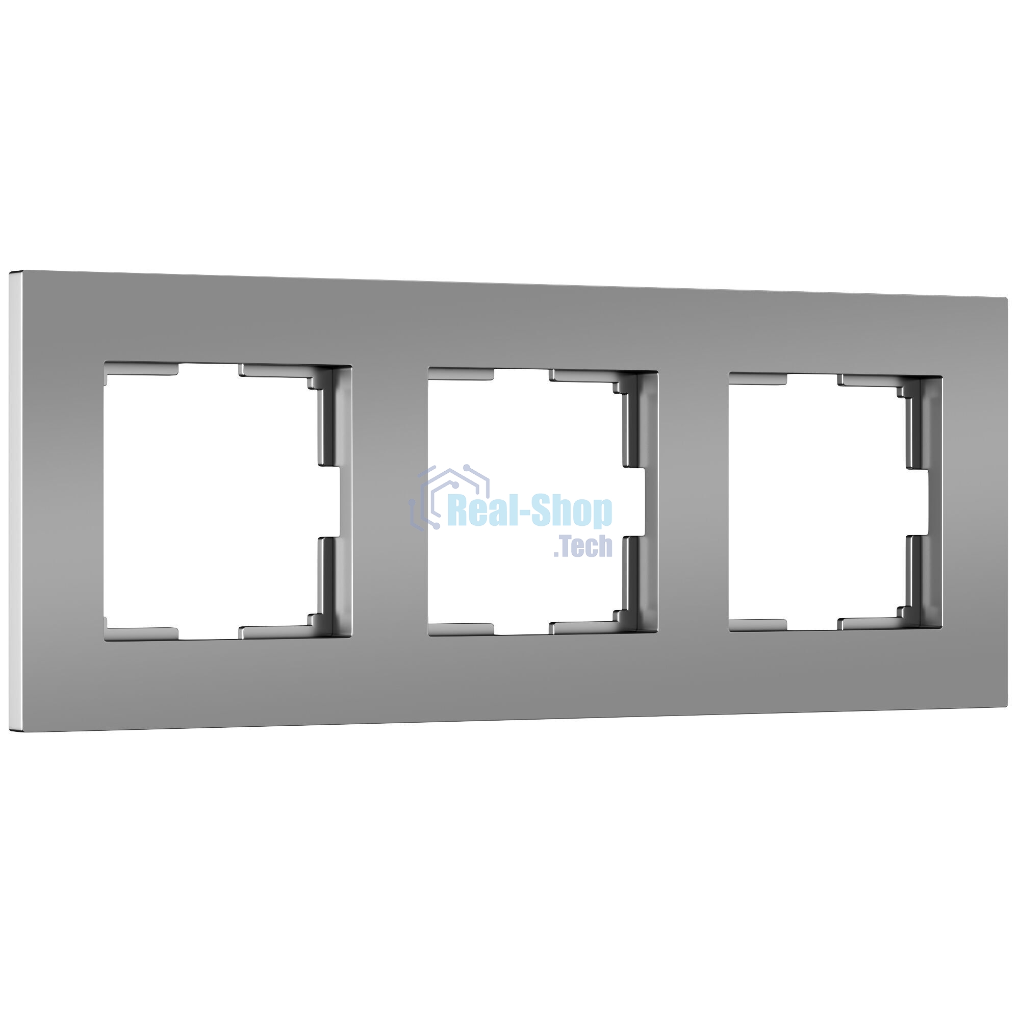 Рамка на 3 поста Slab (серебро софт) W0032965