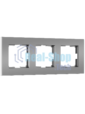 Рамка на 3 поста Slab (серебро софт) W0032965