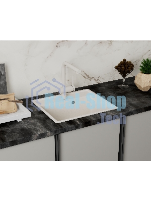 Мойка для кухни BAU Stil Pro 49х42 без выпуска, белый песок
