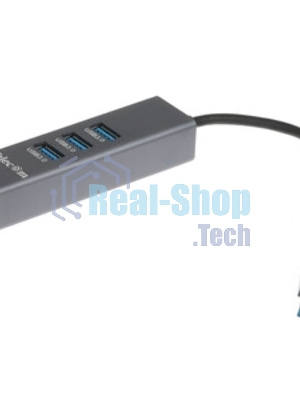 Переходник Telecom USB 3.0 - RJ-45 1000Mbps +3 USB3.0, Aluminum Shell, 0.2м TA311U