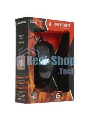 Мышь проводная Gembird MG-770 черный, 3200 dpi, USB, кнопки - 7