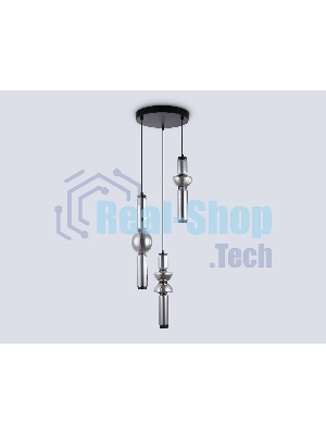 Подвесной светодиодный светильник Ambrella light LH11026/3 BK/SM черный/дымчатый 40W 3000K D380*1720