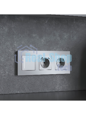 Рамка на 3 поста Slab (серебро софт) W0032965