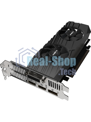 Видеокарта Gigabyte PCI-E GV-N1656D6-4GL NVIDIA GeForce GTX 1650 4096Mb 128 GDDR6 1590/12000 DVIx1 HDMIx2 DPx1 HDCP Ret low profile